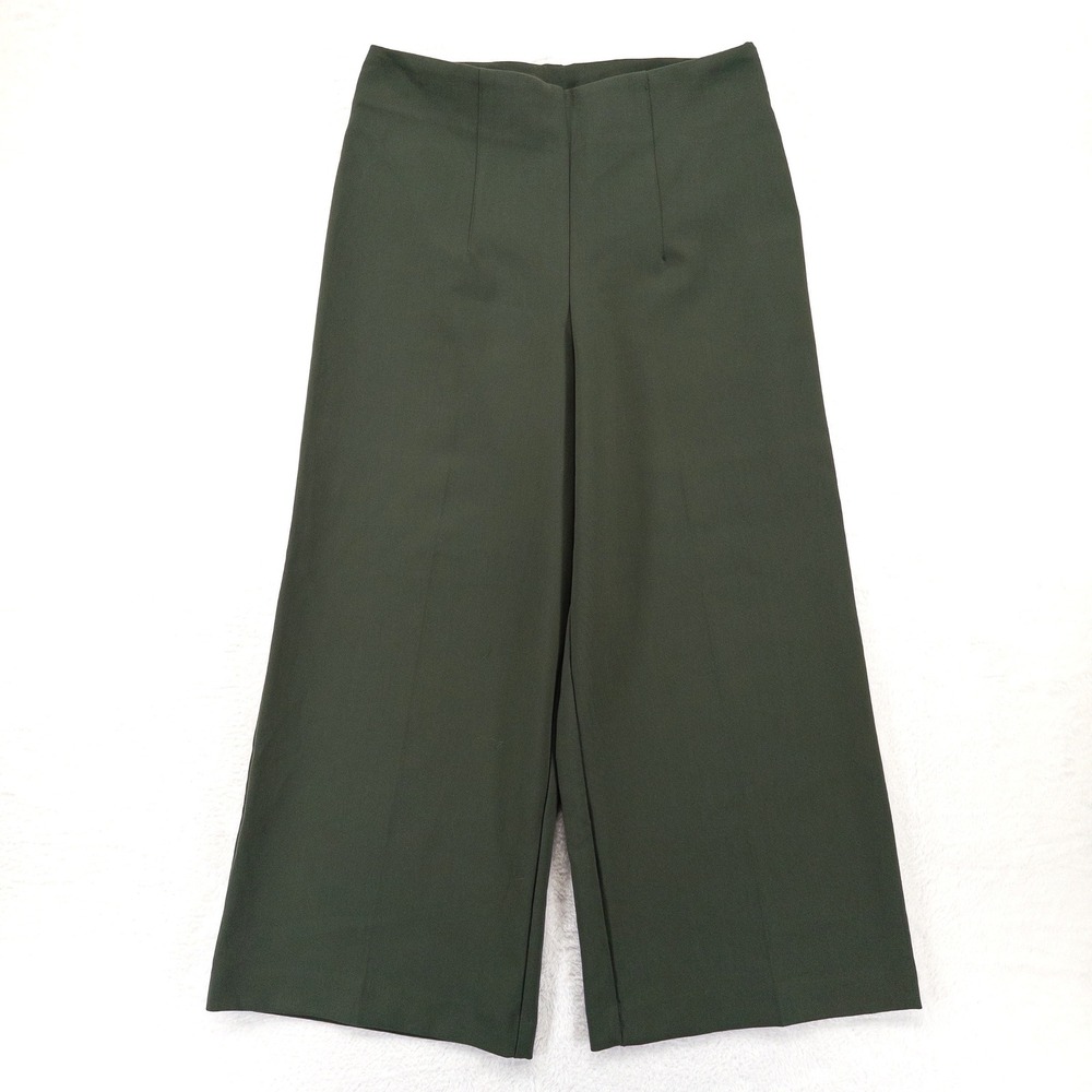 Joie Pants Womens 8 Green Wide Leg Crop High Rise Business Casual Minimalist